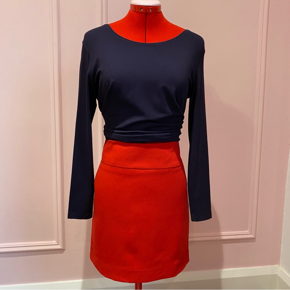 Laurel - Escada Top, Navy, Basics, Long Sleeve, Stretch, Women's US (S)